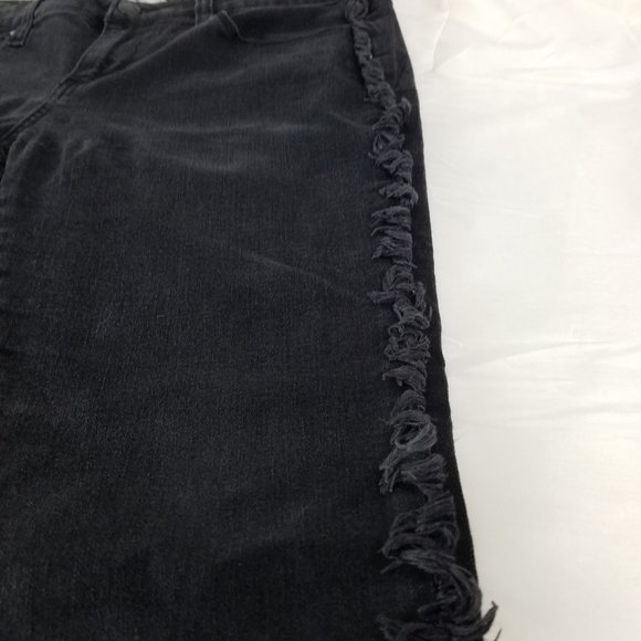 Elan Jeans Womens Size Medium Mid Rise Skinny Ankle Distressed Black Denim - Picture 14 of 15